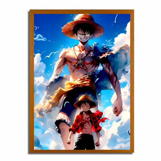 Marco de pintura con luz LED de Luffy de One Piece, marco luminoso, pintura 4D - LF02