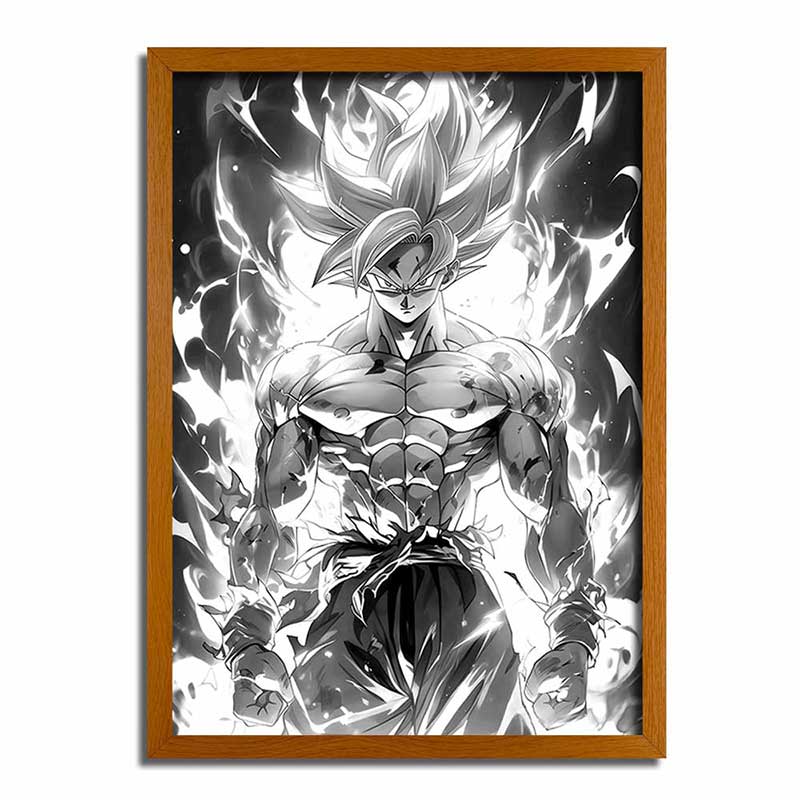 Marco de pintura con luz LED de Dragon Ball Goku | Marco luminoso | Pintura 4D WK01