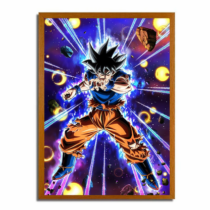 Marco de pintura con luz LED para niños de Dragon Ball Goku | Marco luminoso | Pintura 4D WK01