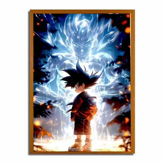 Marco de pintura con luz LED para niños de Dragon Ball Goku | Marco luminoso | Pintura 4D WK01